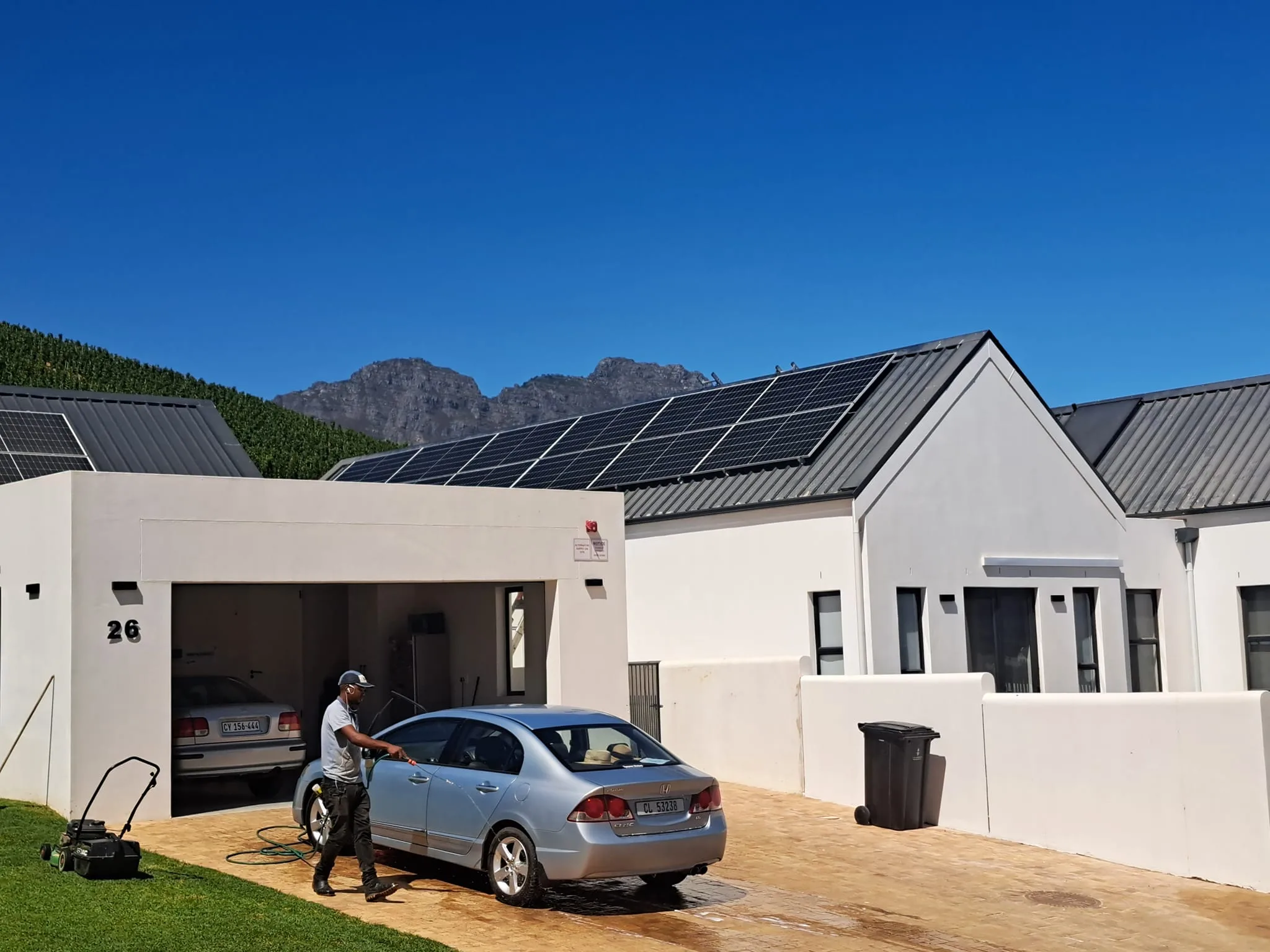 Rooftop solar panel installation on a tiled-roof home in Cape Town's Northern Suburbs